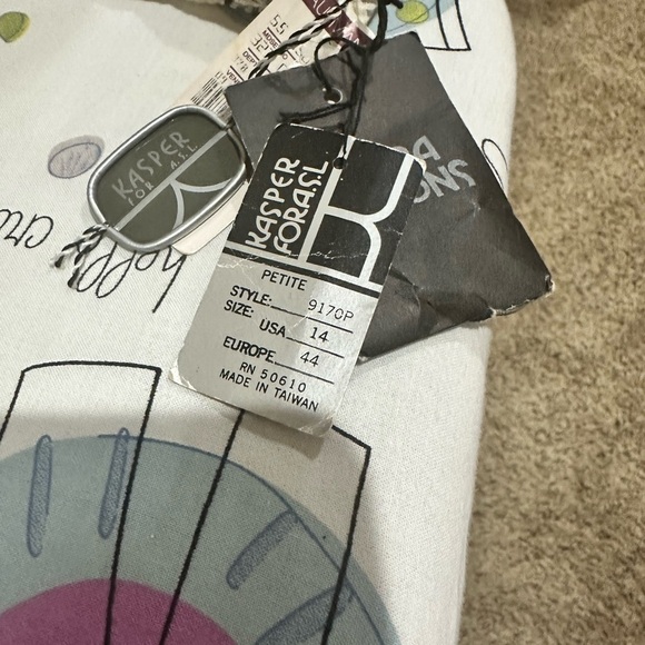 Kasper ASL Gray Buffalo Check Blazer Double Breasted Petite 14P Vintage, NWT - Picture 9 of 10